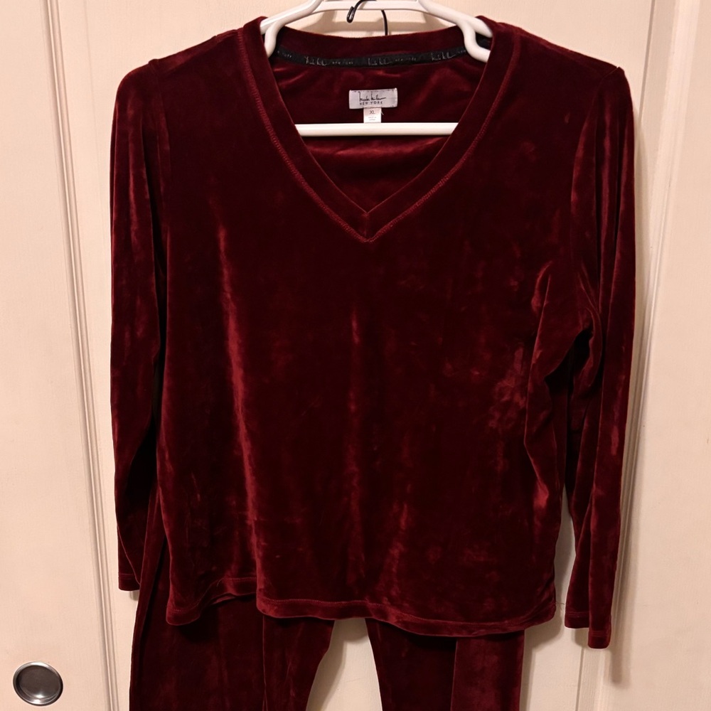 Nicole Miller Deep Red Velvet Set